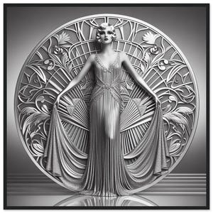 Art Deco Wall Art &quot;Hollywood Diva&quot; Premium Matte Paper framed in Black wood
