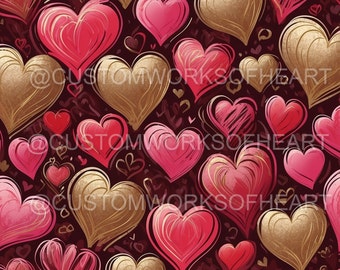 Beautiful Valentine Hearts Tumbler Wrap Set of 4 Digital Designs (not seamless designs)
