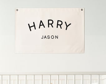 Custom Name Decor Flag, Baby Name Flag, Baby Shower Gift, Nursery Name Sign, Boho Nursery Gift