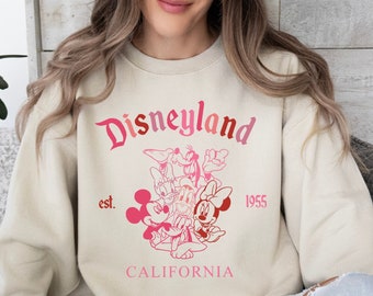 Disneyland California Est. 1955 Sweatshirt, Disney Valentine's Day Trip Sweatshirt, Disney Couple Sweatshirt, Gift For Girlfriend