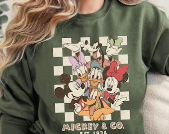 Vintage Mickey & Co 1928 Sweatshirt, Retro Mickey And Friends Crewneck, Disneyland Sweatshirt, Disneyworld Gift, Disney Family Shirt