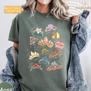 Comfort Colors Disney Princess Crown Shirt, Retro Cinderella Belle Ariel Rapunzel Tee, Girl Trip Disneyworld Shirt, Magical Princess Outfit