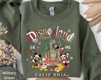 Vintage Disneyland Christmas Sweatshirt, Mickey and Friends Christmas Sweatshirt, Disneyland Sweatshirt, Christmas Family Sweatshirt