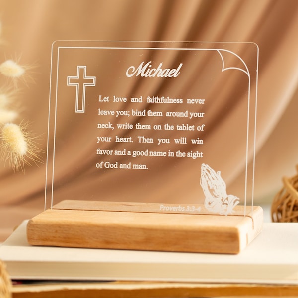 Custom Bible Verse Plaque, Favorite Bible Quote Plaque With Stand, Christian Home Decor Gift, Faith Based Decor,Religious Gift