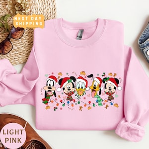 Vintage Mickey And Friends Christmas Lights Sweatshirt, Disney Family Christmas Sweater, Disney Trip Crewneck, Xmas Gift for Her