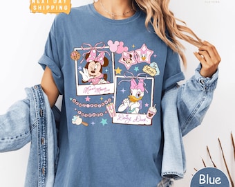 Coquette Bows Mouse and Daisy Best Friends Forever Comfort Colors Shirt, Magical With My Bestie Tee, Girls Trip Matching Magical Park Outfit