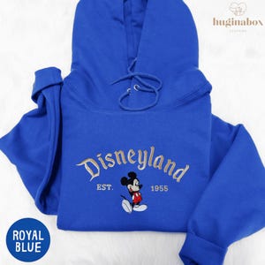 Disneyland Embroidered Sweatshirt, Disneyland Est 1955 Sweater, Cute Disney Trip Hoodie, Mickey Friends Embroidered Sweater,Disney Gift
