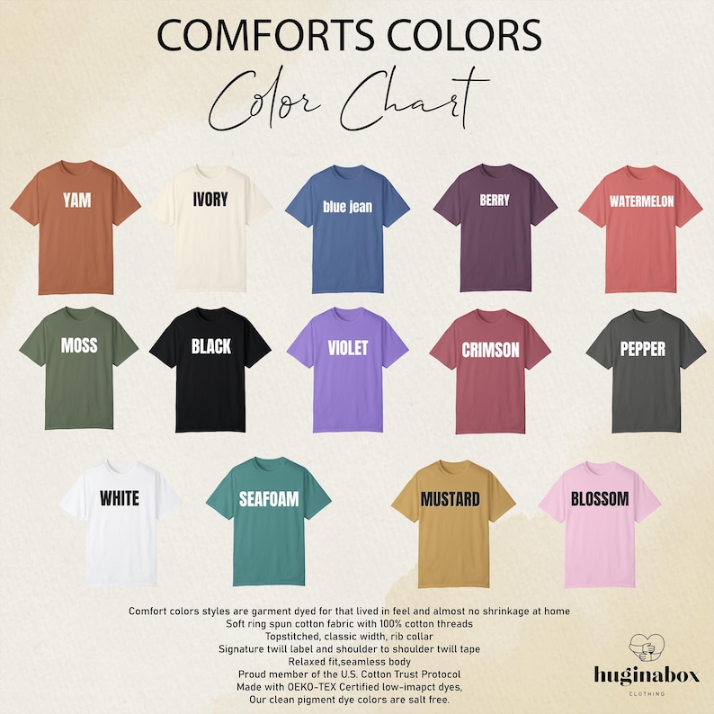 a poster with different colors of t - shirts