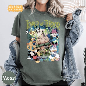 Vintage Disney Tower of Terror Comfort Colors Shirt, Retro Mickey & Friends Twilight Zone Tee, Hollywood Studios Ride Shirt, WDW Trip Shirt