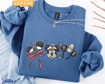 Disney Mickey Cruise Sweatshirt Disney Cruise Family Matching Outfit Disney Wish Travel 2026