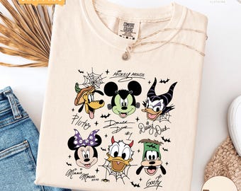 Camiseta Disney Retro Mickey y sus amigos Halloween Comfort Colors, Camiseta Mickey's Not So Scary Party, Camiseta Disneyland Fall Trip, Temporada espeluznante