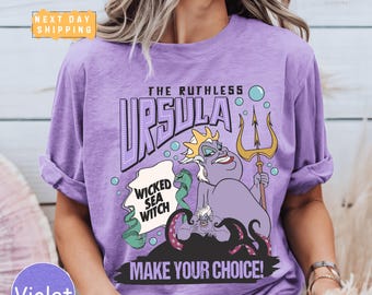 Retro Ursula Wicked Sea Witch Comfort Colors Shirt, Make Your Choice Disney Villain Tee,Little Mermaid Villain Shirt, Princess Trip 2025 Top