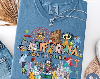 California Adventure Comfort Colors Shirt, Matching Disneyland Family Vacation Tee, Disney Character Trip Shirt, Gift for Disney Fans