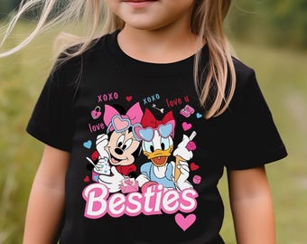 Disney Valentine Bestie Shirt, Valentine Tee, Minnie and Daisy Shirt, Matching Disney Shirt, Bella Canvas Shirt