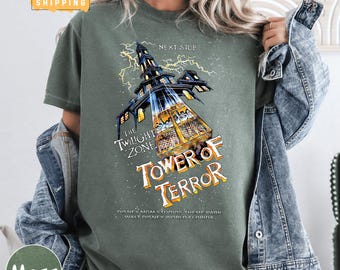 Retro Tower of Terror Comfort Colors Shirt, Twilight Zone Disney Tee, Hollywood Studios Family Trip Shirt, Vintage Disneyland Rides Shirt