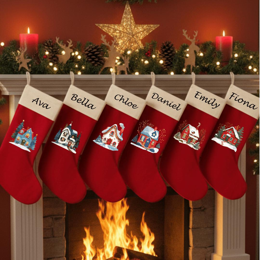 Discover Velvet Christmas Stocking, Personalized with Name (Classic or Pet Bone Shape)