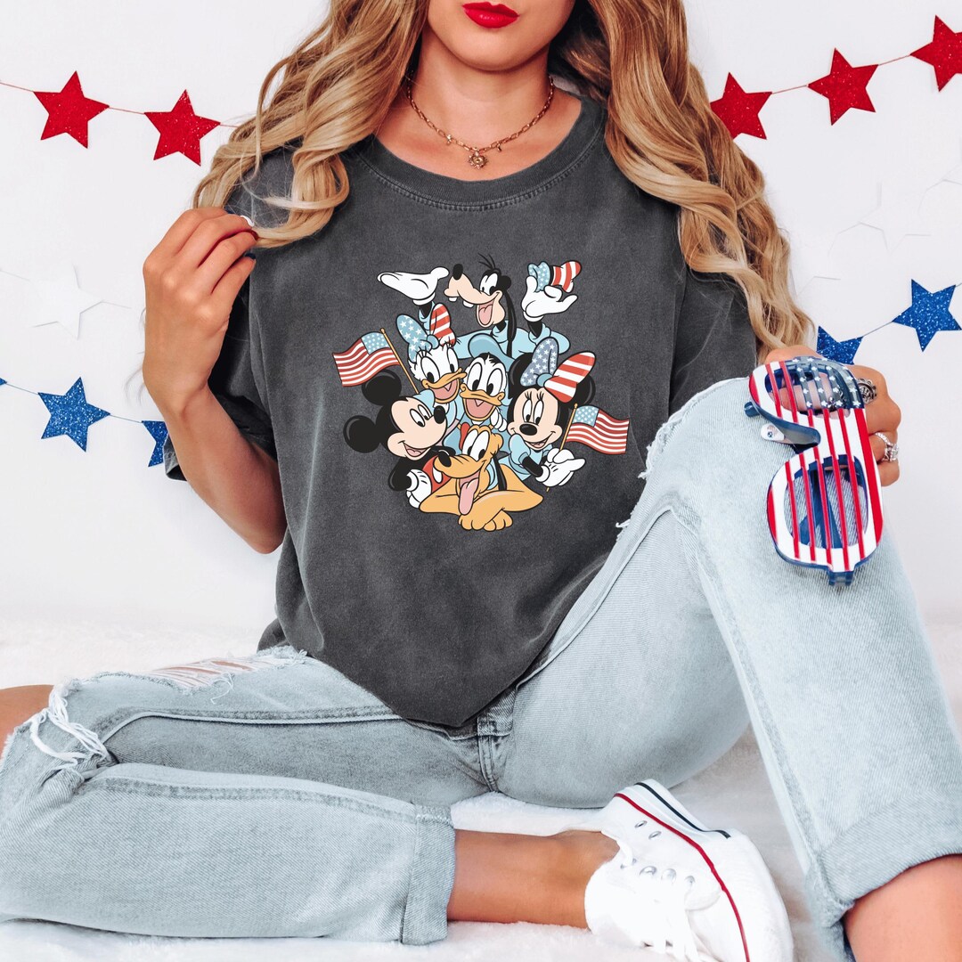 4th of July Mickey and Friends Comfort Colors Shirt, Disney Family Trip