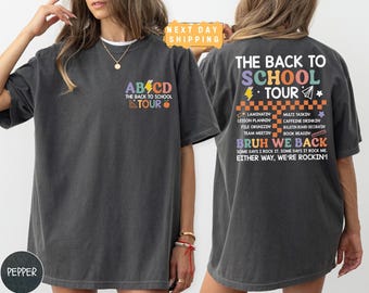 Comfort Colors ABCD Back To School Tour Shirt,Retro Teacher Tour Shirt, Teacher Shirt,Teacher Gift, First Day Of School Shirt,Teacher Team