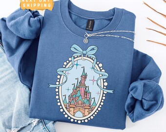 Magical Magical Castle Sweatshirt, Blue Coquette Magical Princess Sweatshirt, Magic Park Sweater, Magical Family Vacation Sweater