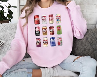 Dr. Pepper sweatshirt, Vintage Soda Cans, Soda sweatshirt, Pop Sweatshirt, Gift for Dr Pepper Lover, Dr Pepper Sweatshirt