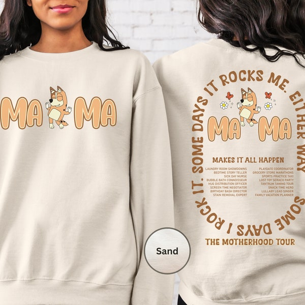 Mama Rock Style Vintage Unisex 2 Seite Sweatshirt, Süße Mama Retro Shirt, Beste Mama überhaupt T-Shirt, Für Sie, Geschenk für Mama, Muttertag Shirt