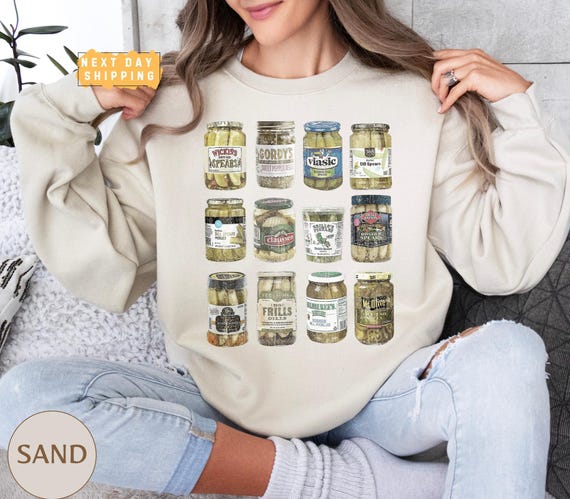 Pickles Sweatshirt, Funny Pickle Jar Sweatshirt, Foodie Christmas Gift, Women’s Pickle Sweater, Pickle Lover Gift