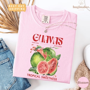 Guavas Retro Commercial Comfort Colors Shirt, Vintage Guavas Label Graphic Tee, Exotic Fruit Lover T-Shirt, Cute Unisex Adult Graphic Shirt,