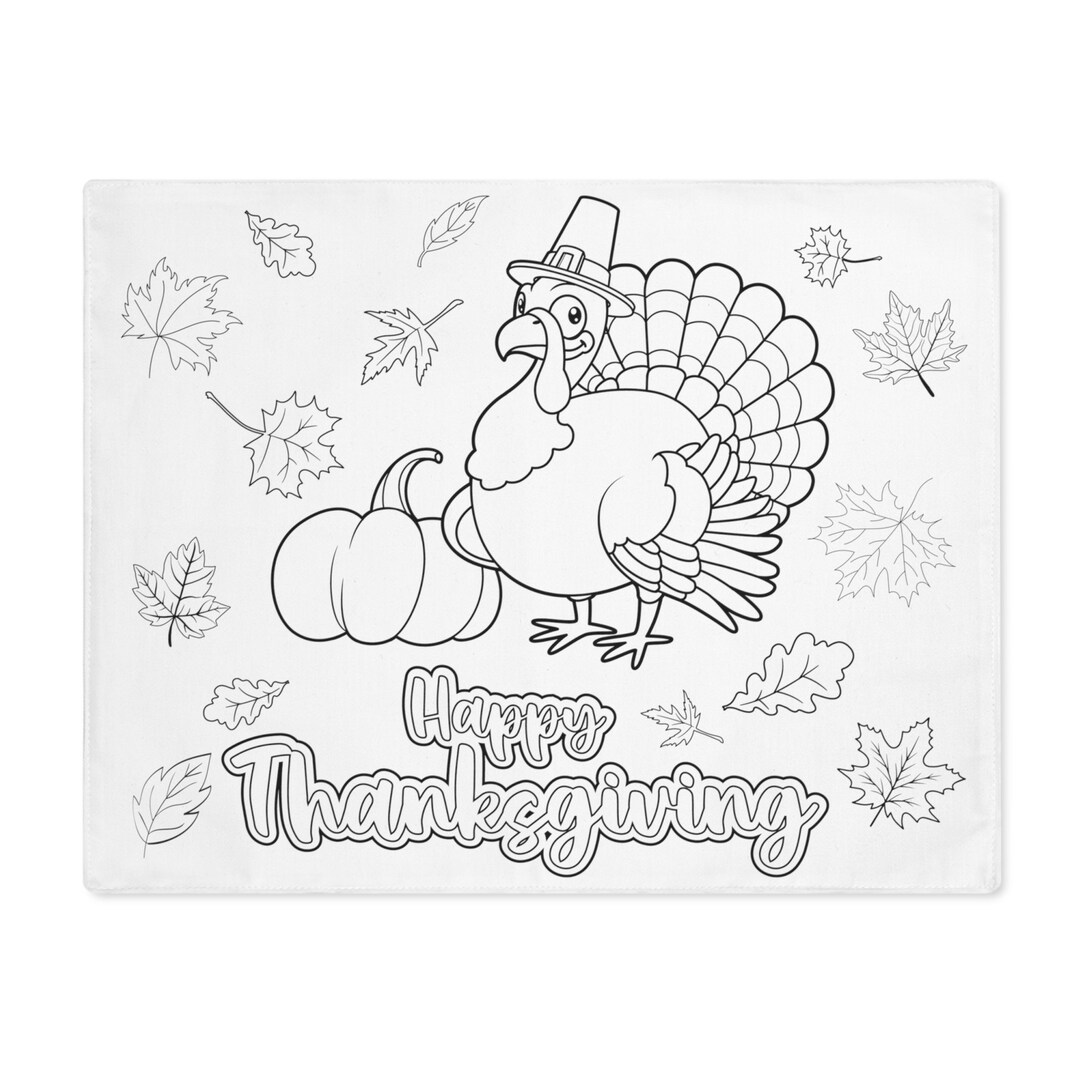 Colorable Thanksgiving Placemat Etsy