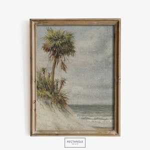Coastal Palm Tree Painting | Vintage Coastal Print | Tropical Wall Decor | Vintage Print | Printable Wall Art | Digital Download | A59