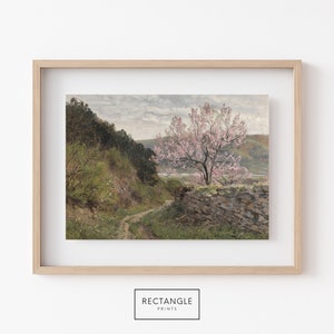 Country Summer Painting | Vintage Landscape Artwork | Printable Art Print | Rectangle Prints | Living Room Wall Art | Mom Gift | 091