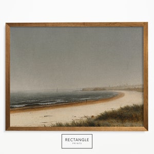 Vintage Beach Oil Painting: Coastal Printable Art (Digital Download) 028
