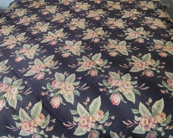 RALPH LAUREN COSSETTE Black Floral Twin Duvet / Comforter Cover