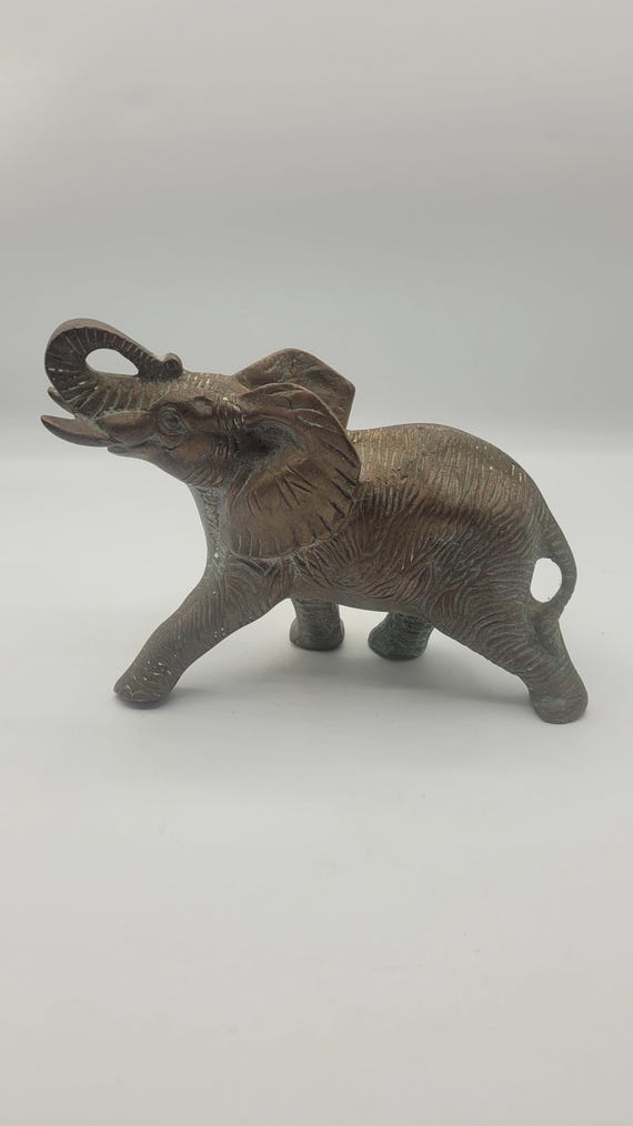 ブロンズ彫刻 象 ヴィンテージ ブロンズ 真鍮 鋳造金属 象の彫刻 フィギュア トランク