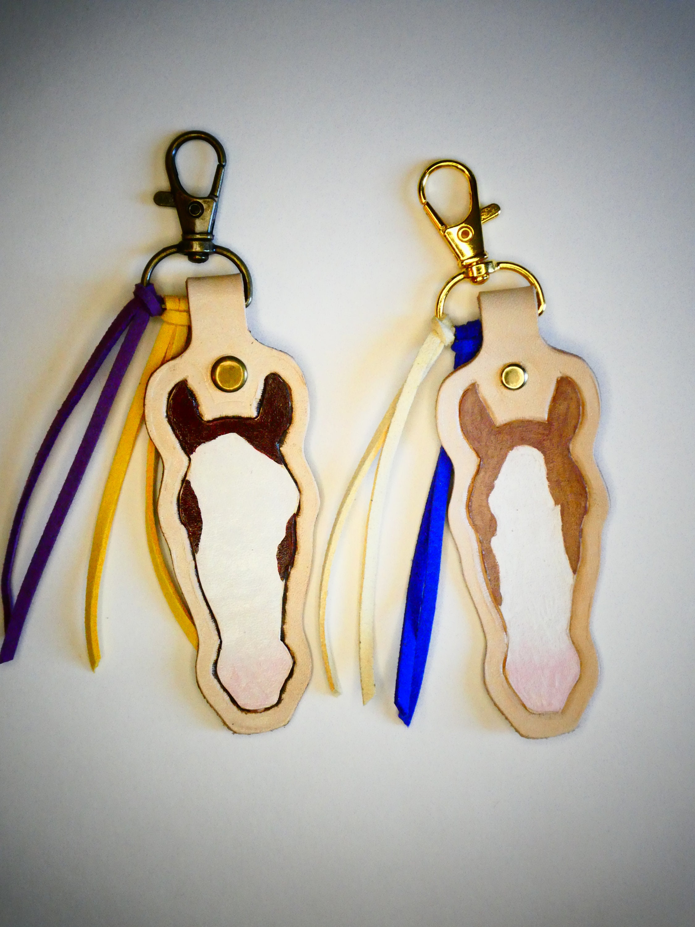 Custom Horse Art Custom Leather Horsehead Keychain - Equestrian Keepsake & Memorial Gift