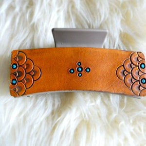 Large Genuine Leather Hair Clip. Leather Hair Accessories. Large Hair Claw. Hair Claw Clip.
