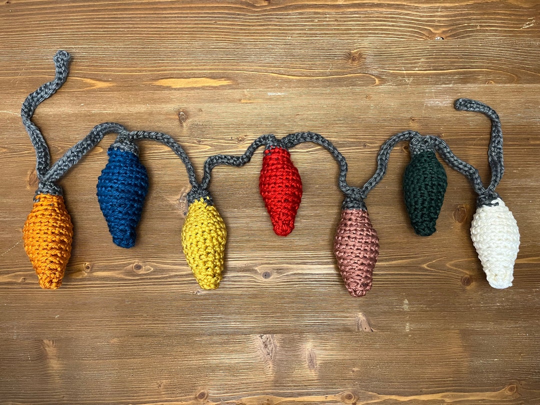 Crochet Christmas Light Bulb Garland Crochet Xmas Light Etsy