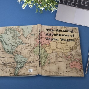 Gepersonaliseerde reisdagboek Persoonlijk wereldkaartdagboek met naam Aangepast notitieboekje voor vrouwen Cadeaus voor reizigers Logboek voor reizigers