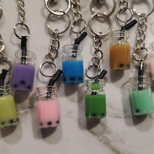 Lindo llavero de té Boba, lindo amuleto para billetera, llavero Kawaii, regalo para amigos, llavero para amantes de Boba, llavero para bolso.