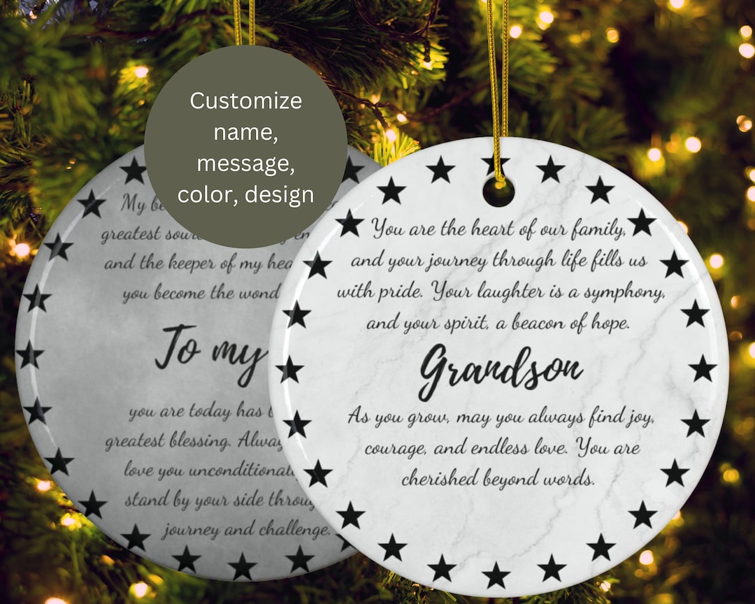 Personalized grandson christmas ornament