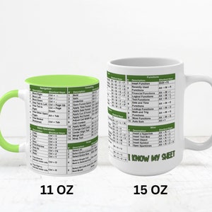 Excel Shortcuts Mug Gift for Colleagues Office Gift for Boss Coworker Christmas Present Funny Mug White Elephant Swap Secret Santa