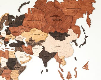 Mappa del mondo in legno 3D, decorazione da parete da viaggio, regalo di anniversario