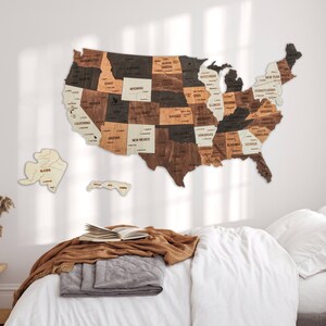 US Reise-Karte aus Holz: Pinnwand, Wanddeko