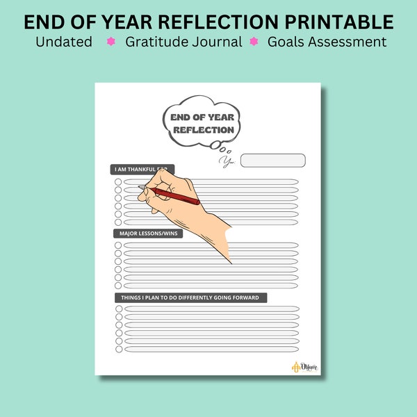 End of Year Reflection Template Etsy Australia