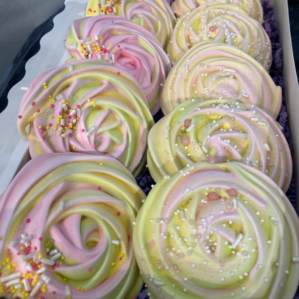 10 Large Cherry Flavored Meringue Cookies