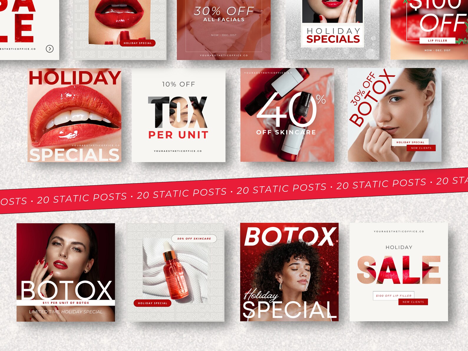 45 Holiday Medspa Ad Templates, Christmas Botox Ad Canva Template ...