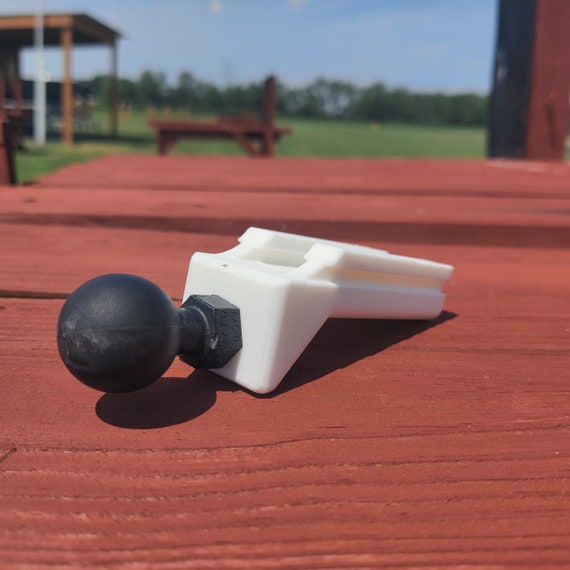 3D printed Permobil Wheelchair armrest railing mount with genuine RAM mount ball 1" inch