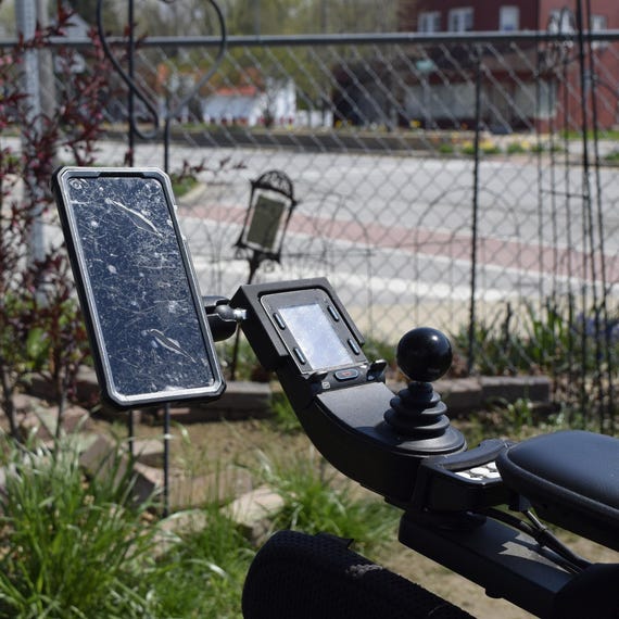 Heavy Duty Rugged Permobil Wheelchair Powerchair Phone Mount Holder 1" inch RAM Ball Accessible Hobbies Sunrise Medical Quickie Frontier