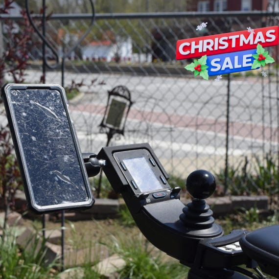 Heavy Duty Rugged Permobil Wheelchair Powerchair Phone Mount Holder 1" inch RAM Ball Accessible Hobbies Sunrise Medical Quickie Frontier