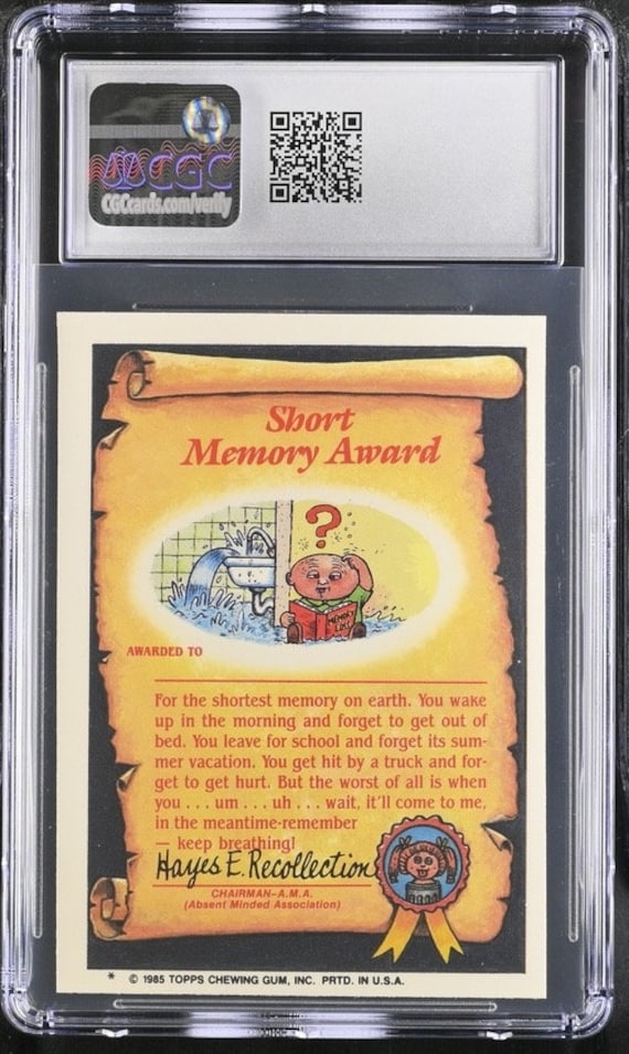 1985 Garbage Pail Kids Series 2 Shrunken Ed CGC 6.5 Ex/near Mint+