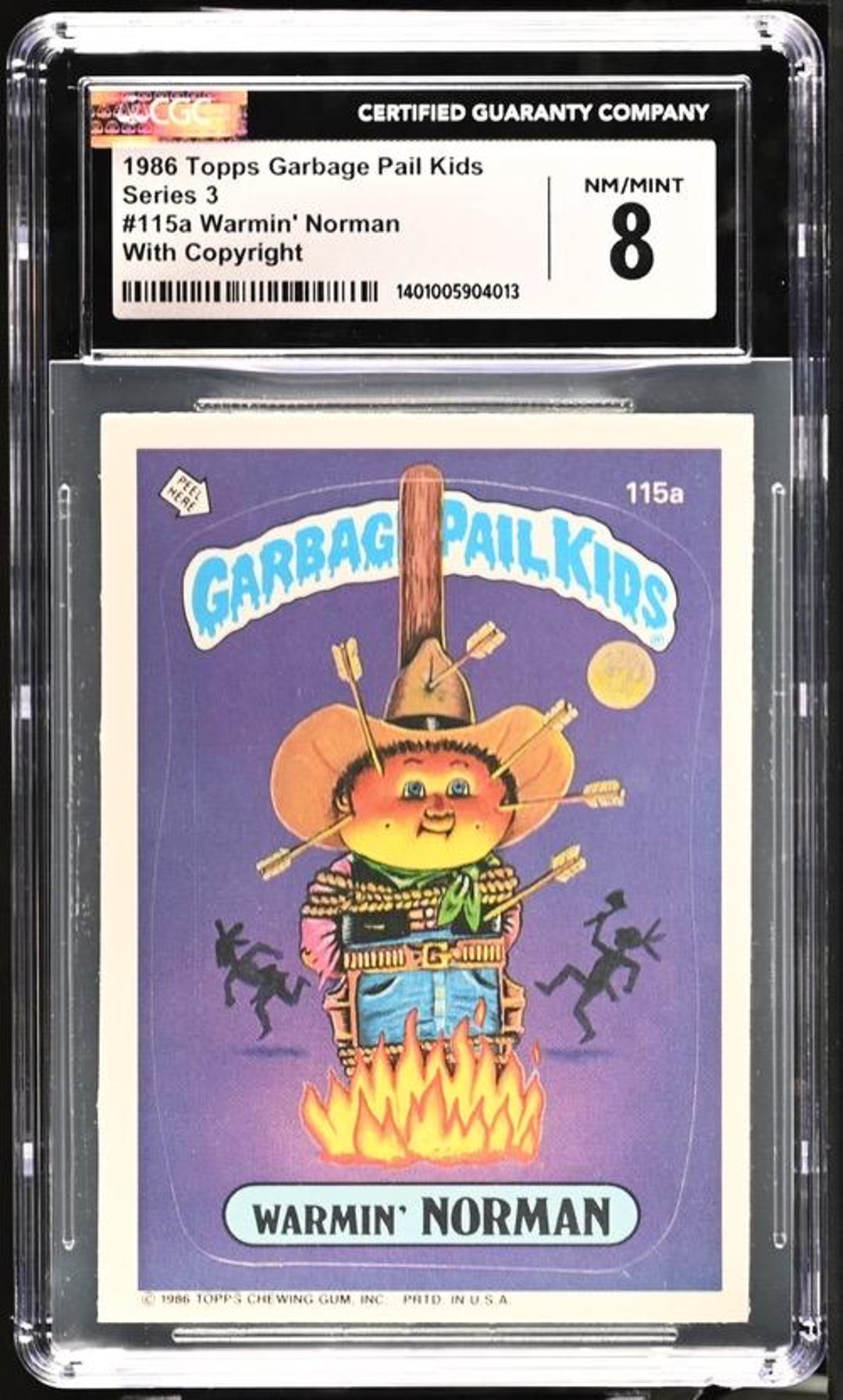 1986 Garbage Pail Kids Series 3 Warmin' Norman CGC 8.0 Nm/mint